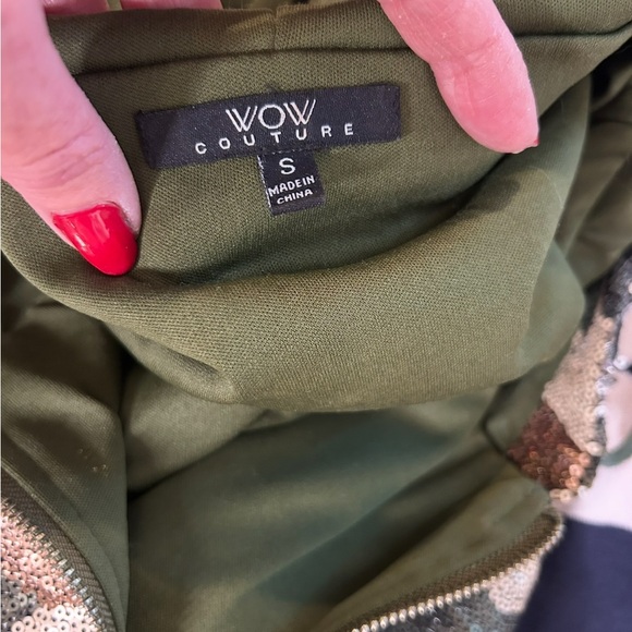 WOW Couture Camouflage Sequins  Cropped Hoodie❤️S - Picture 13 of 15